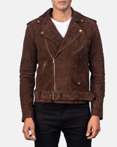 Ryzen Row Mocha Suede Biker Jacket